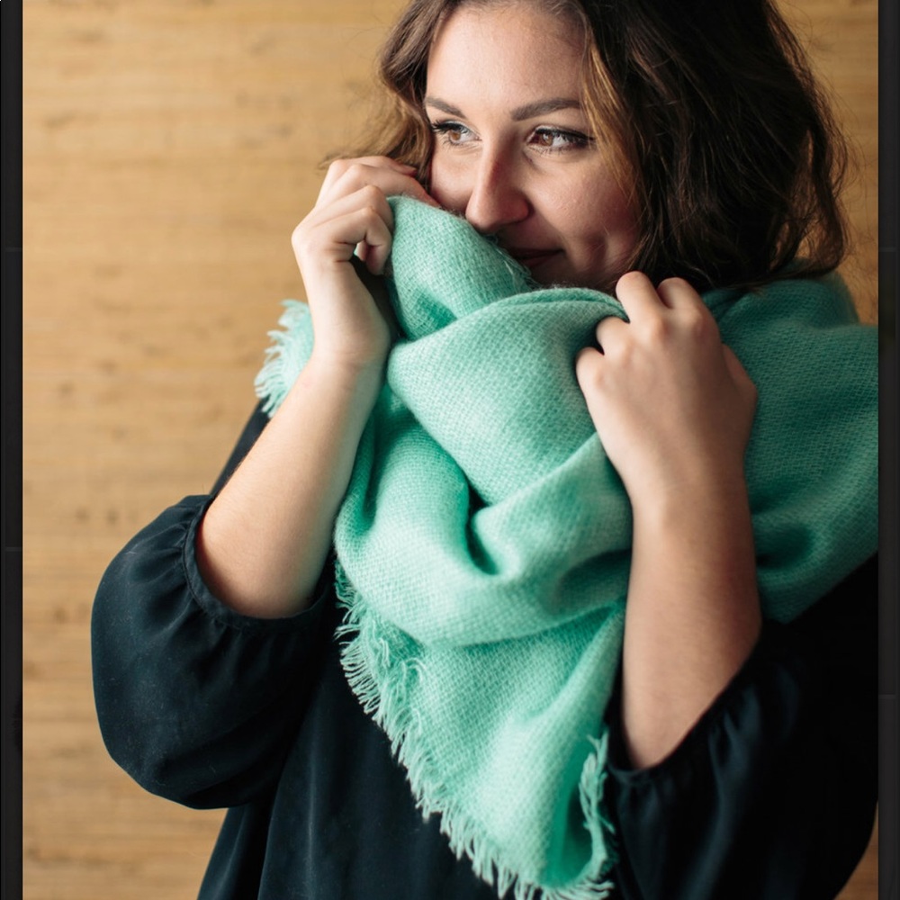 Mint color Blanket  Wrap Scarf